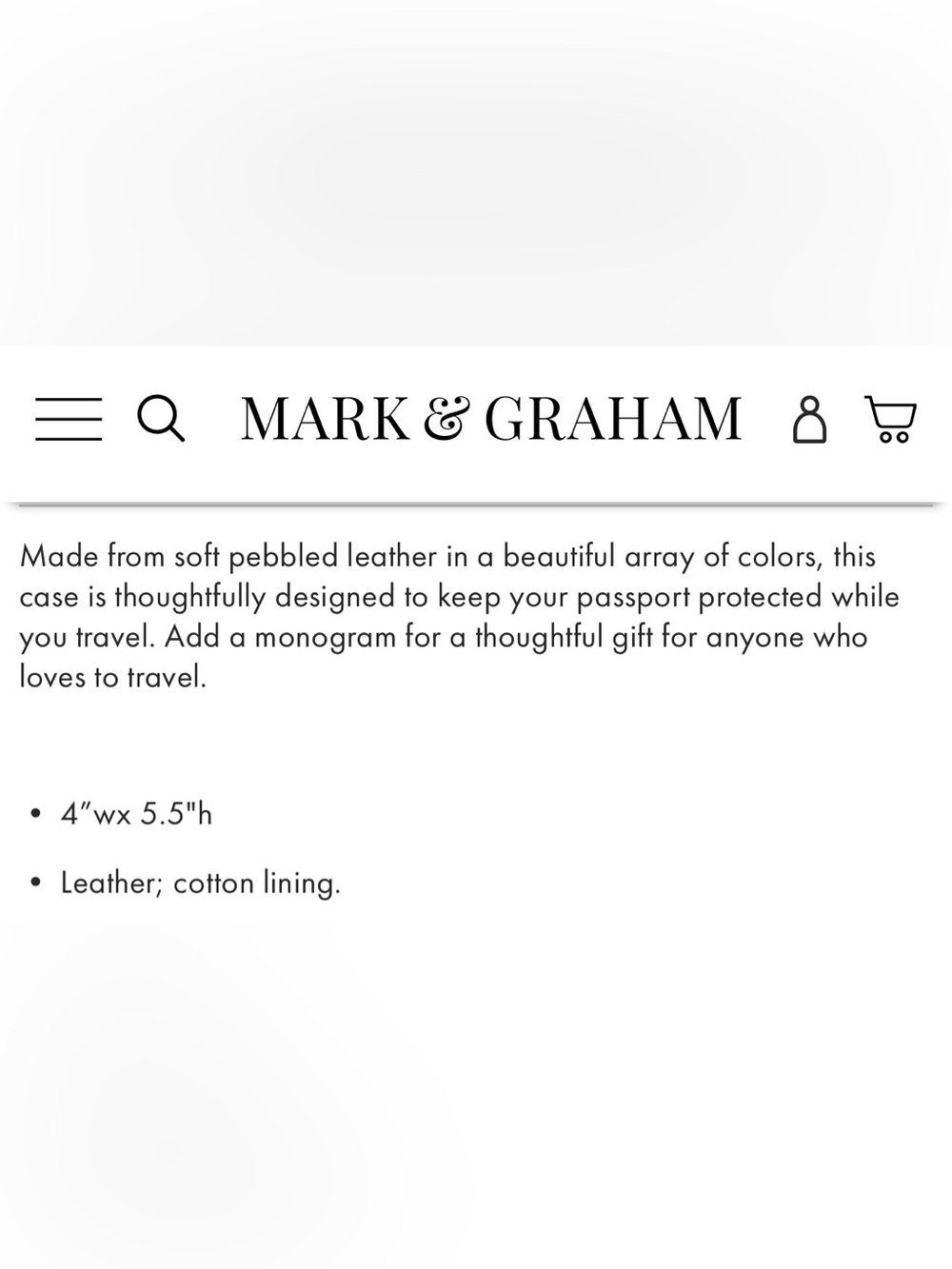 Mark & Graham RLS Monogram Passport Case - Picture 6 of 6